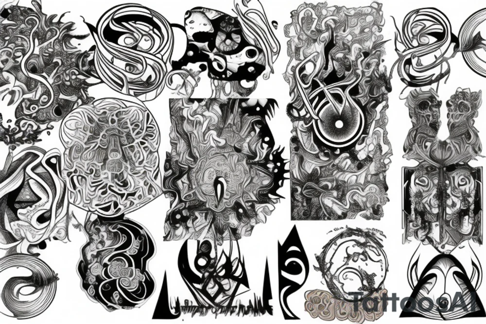 music and psychedelic visions tattoo idea