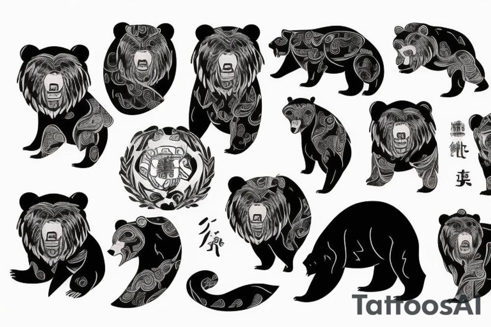 a bear roaring tattoo idea