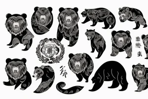 a bear roaring tattoo idea