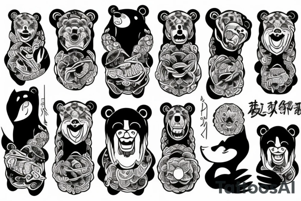 a bear roaring tattoo idea