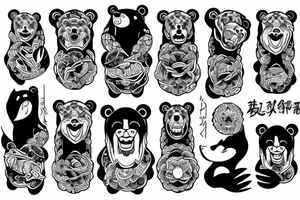 a bear roaring tattoo idea
