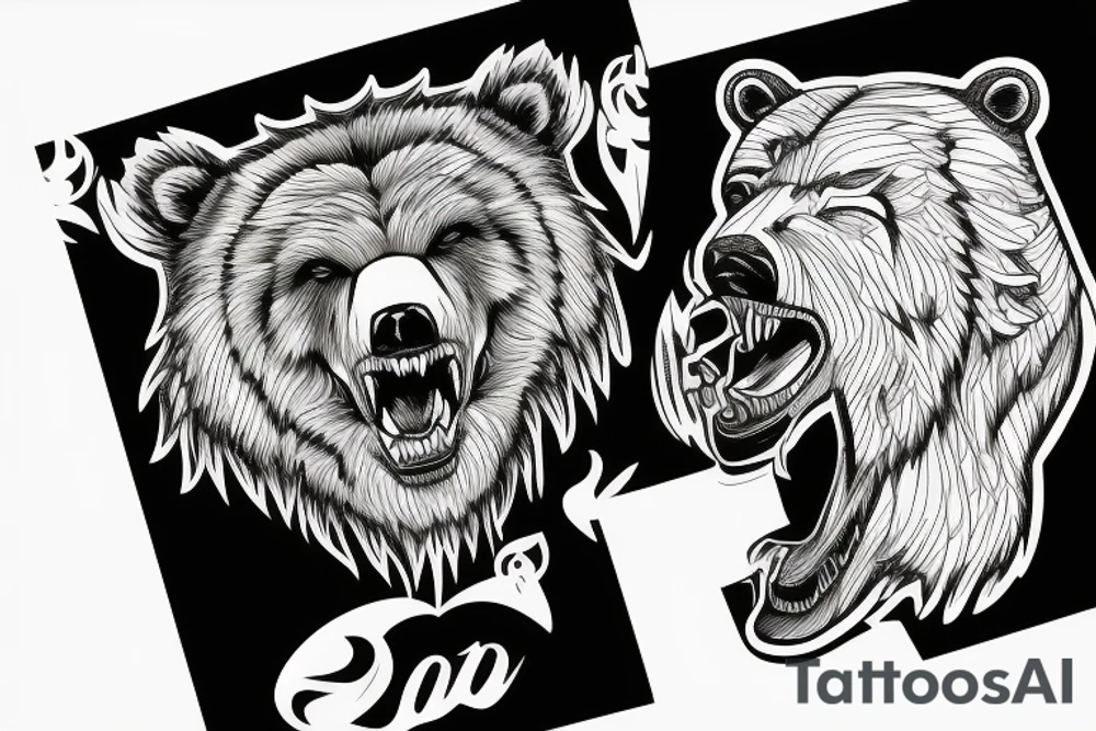 a bear roaring tattoo idea