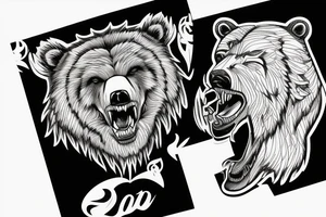 a bear roaring tattoo idea
