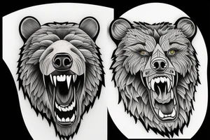 a bear roaring tattoo idea