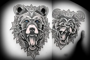 a bear roaring tattoo idea