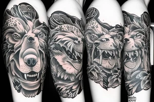 a bear roaring tattoo idea