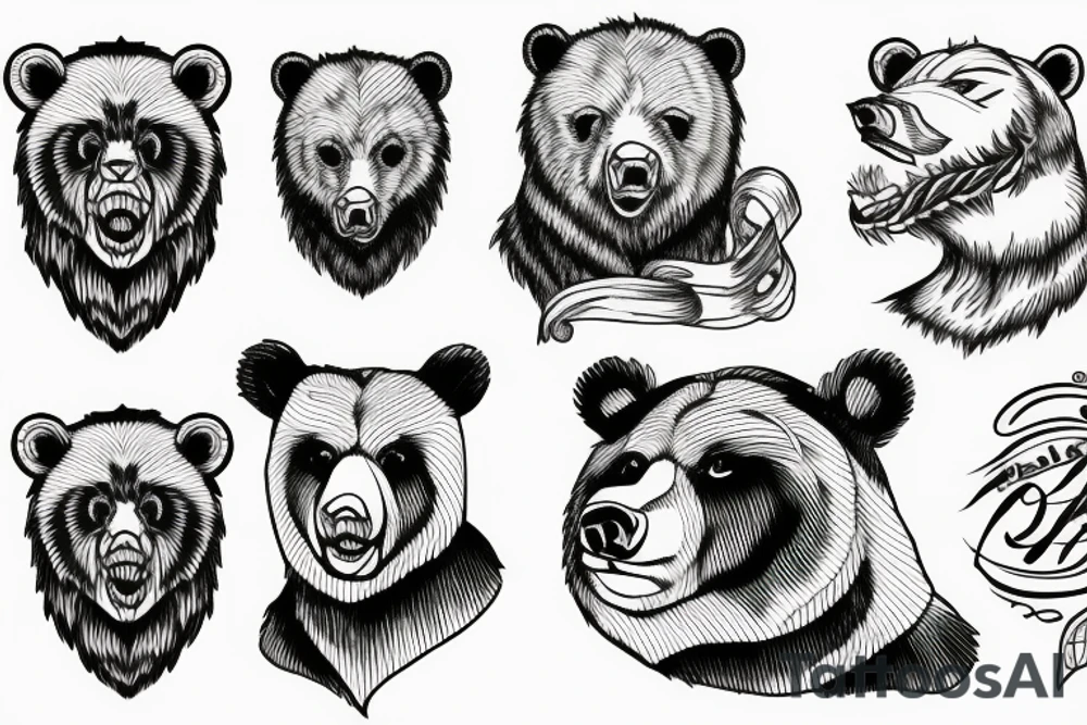 a bear roaring tattoo idea