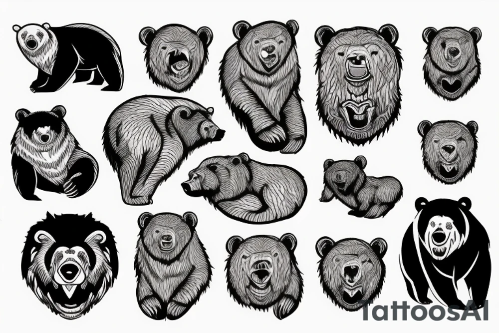 a bear roaring tattoo idea