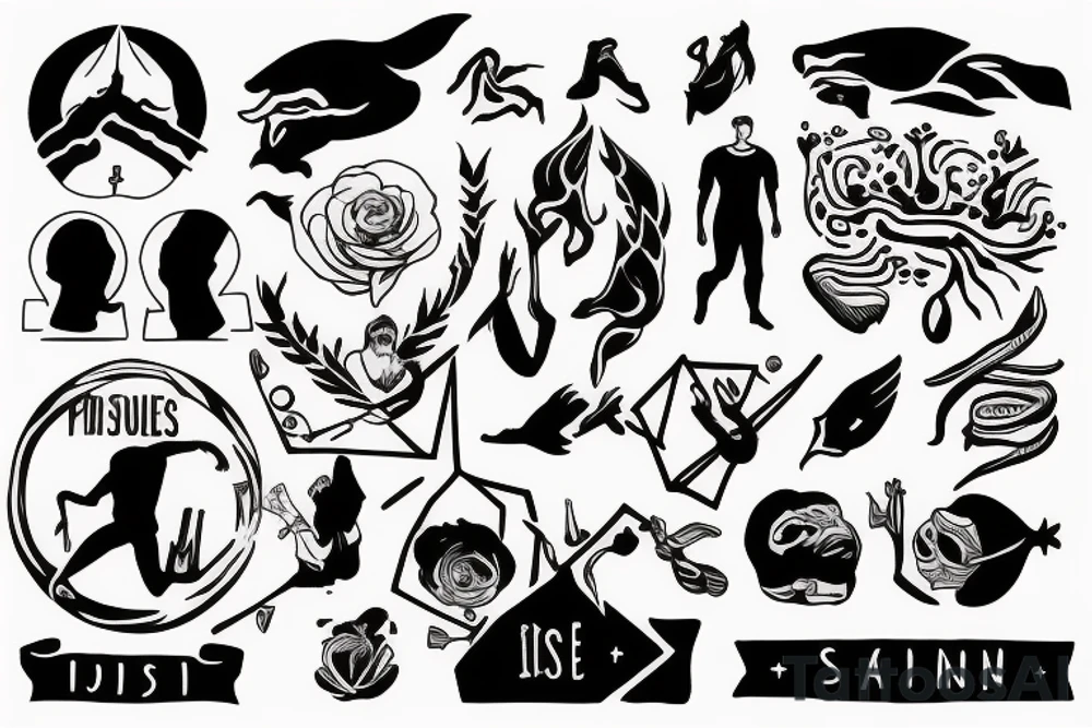 A person sinks only to find the strength in himself tattoo idea