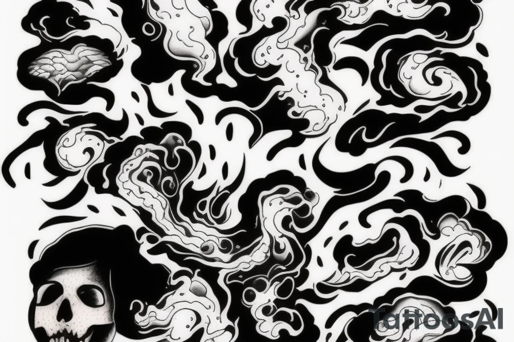 fire engulfing water tattoo idea