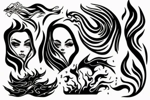 fire engulfing water tattoo idea