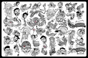 Subhendu name and fully water colar tattoo idea