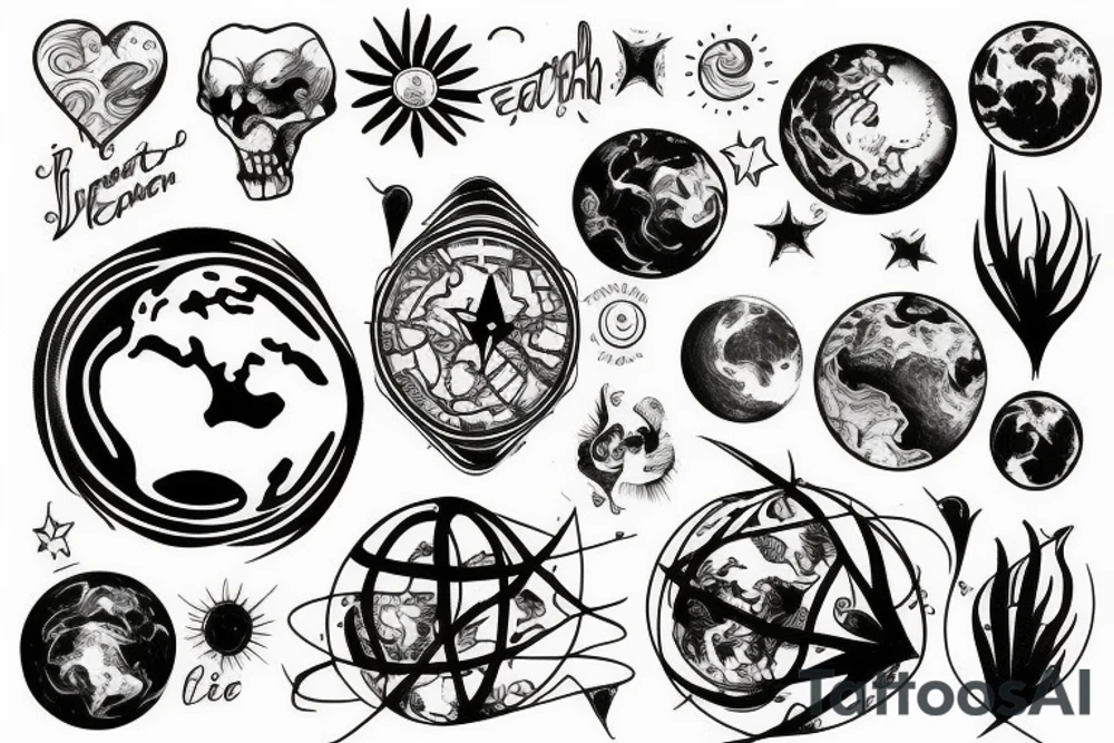 planet earth tattoo idea