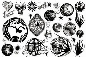 planet earth tattoo idea