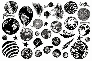 planet earth tattoo idea
