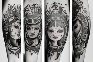 Capricorn sun, scorpio moon, libra rising tattoo idea