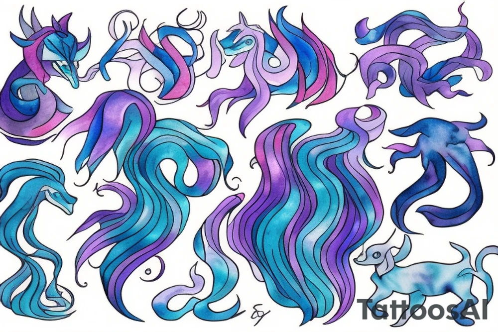 Suicune on a lake tattoo idea