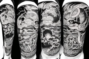 a guy jumping off a planet tattoo idea