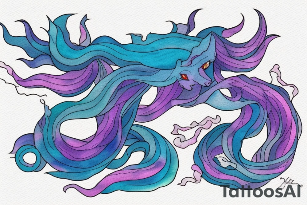 Suicune on a lake tattoo idea