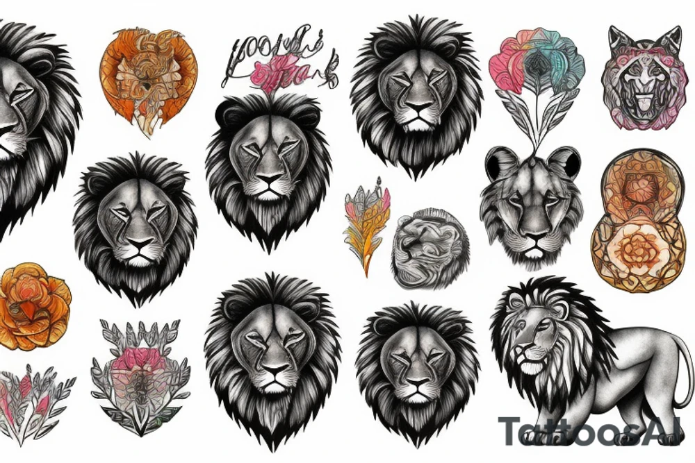 Lion roaring tattoo idea