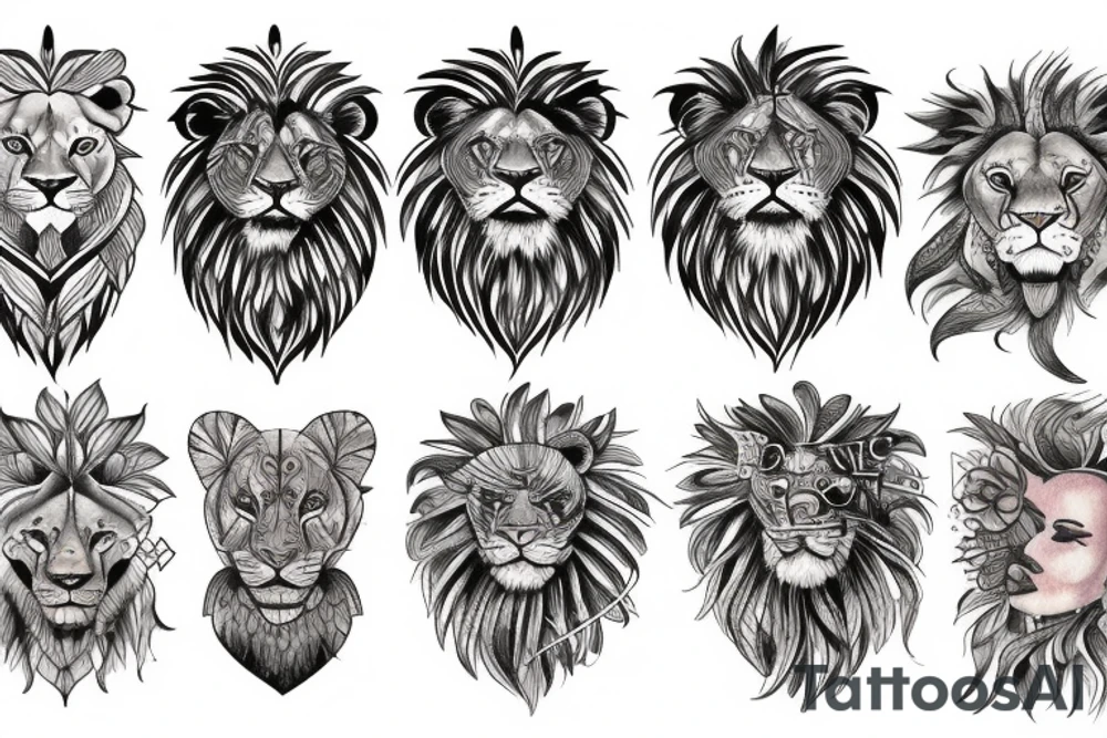Lion roaring tattoo idea