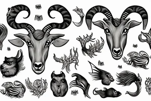 half goat, half fish tattoo idea
