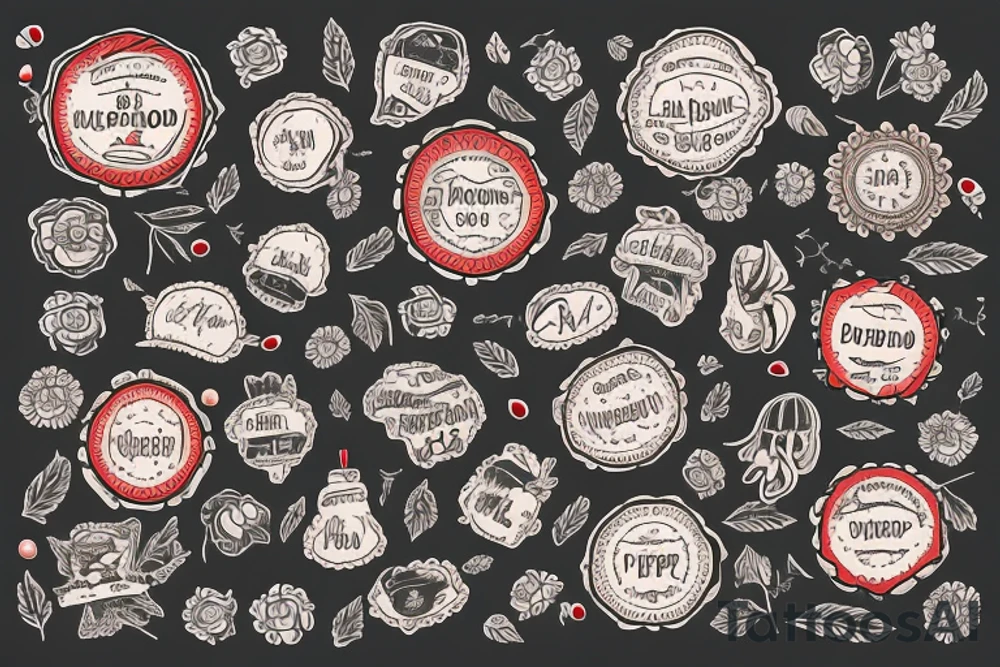 Old map background with poppy field tattoo idea