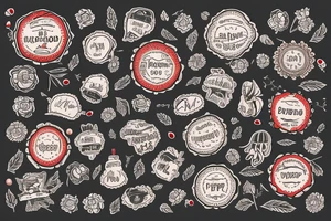 Old map background with poppy field tattoo idea