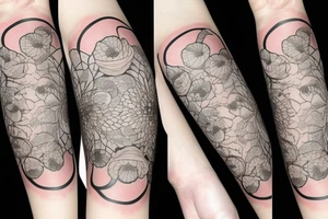 A poppy flower with a large map back drop tattoo idea