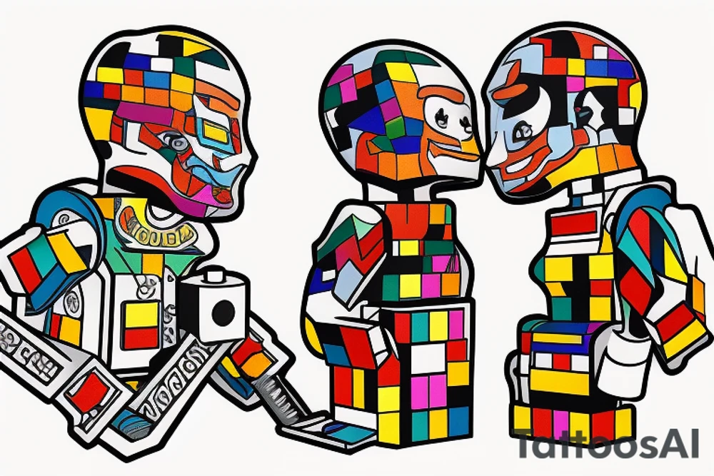Couple tattoo. 2 lego blocks that fit into each other. One for each person. tattoo idea