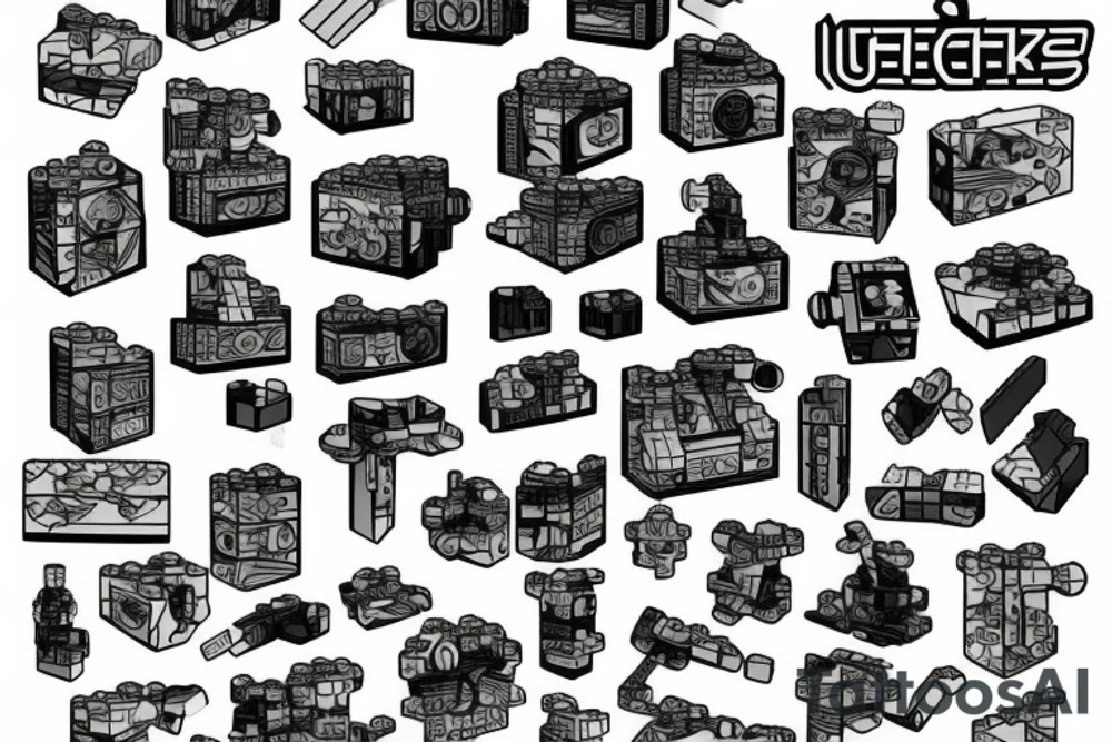 . 2 lego blocks that fit into each other. tattoo idea