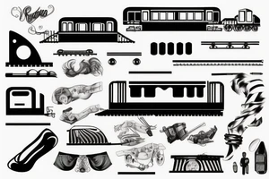 Train on tracks tattoo idea