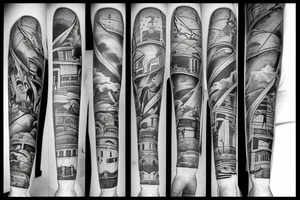 Train on tracks tattoo idea