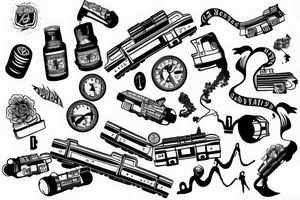 Train on tracks tattoo idea