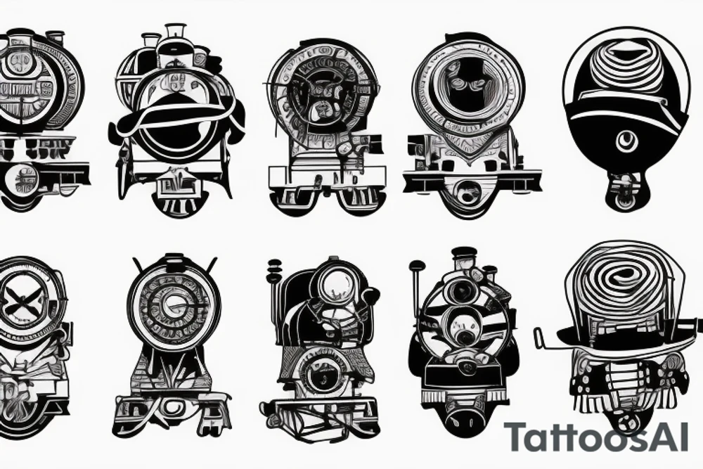 Train on tracks tattoo idea