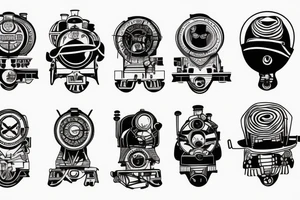 Train on tracks tattoo idea