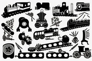 Train on tracks tattoo idea