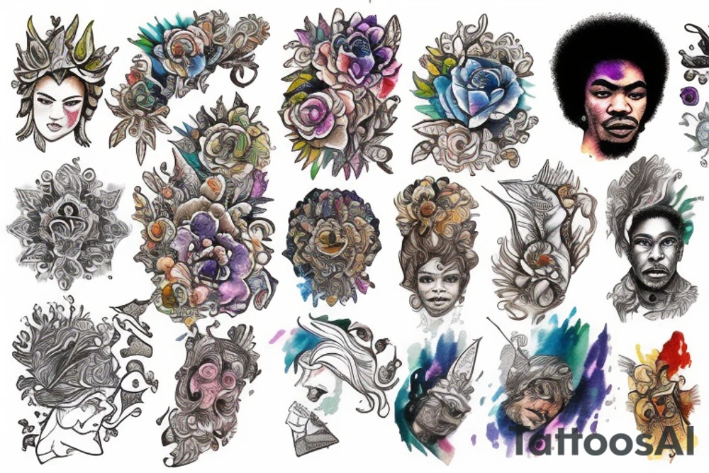 Jimi handrix water color tattoo idea
