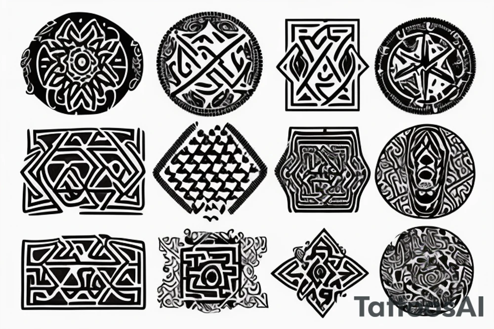 algerian touareg and berber symbols tattoo idea