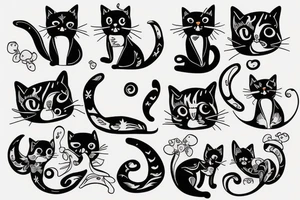 tattoo of a cat to print on a girl's back tattoo idea