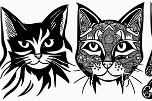 tattoo of a cat to print on a girl's back tattoo idea