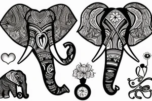 heart, hand, elephant tattoo idea