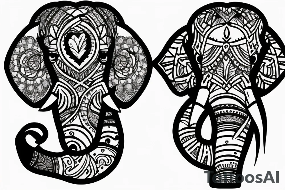 heart, hand, elephant tattoo idea