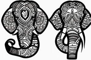 heart, hand, elephant tattoo idea