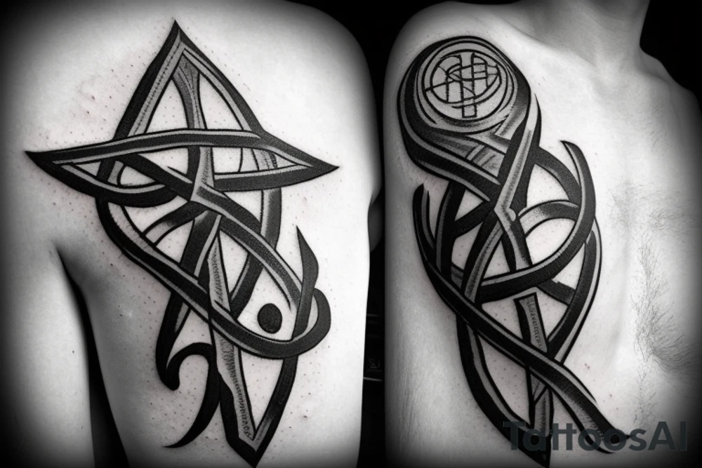 Inguz rune with a sword going through it tattoo idea