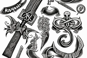 Inguz rune with a sword going through it tattoo idea