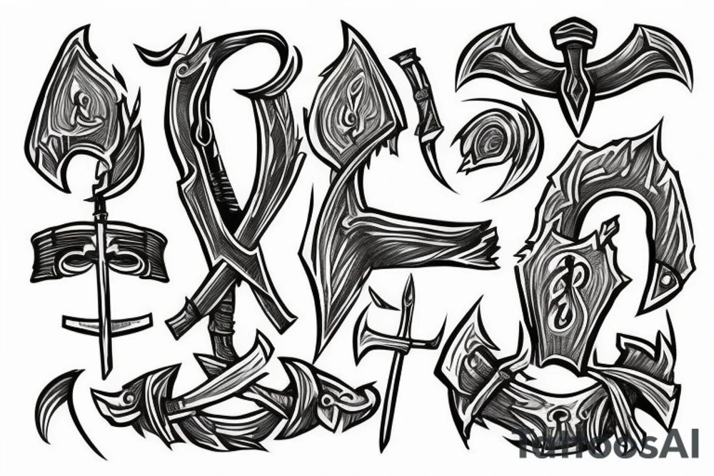 Inguz rune with a sword going through it tattoo idea