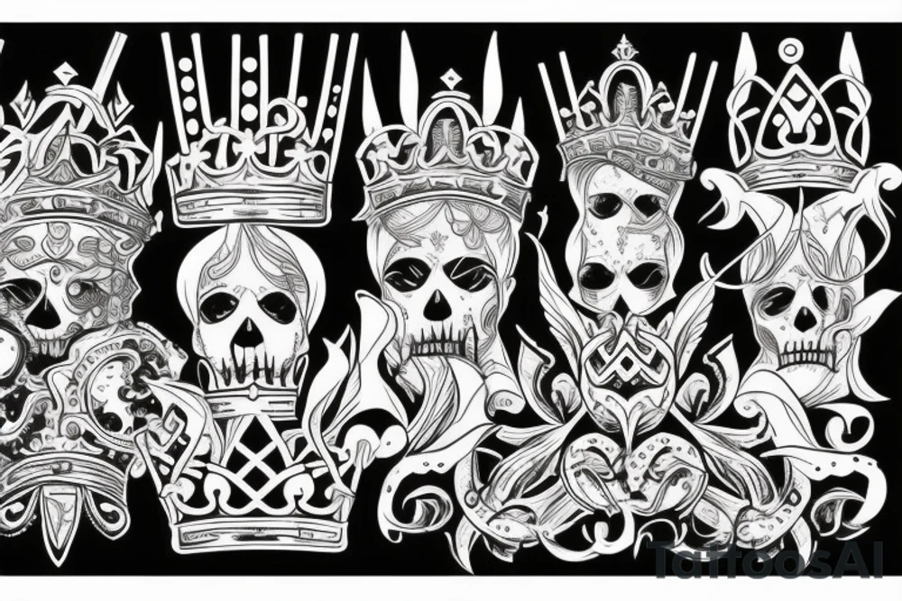 goriila crown trident tattoo idea