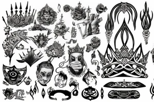 goriila crown trident tattoo idea