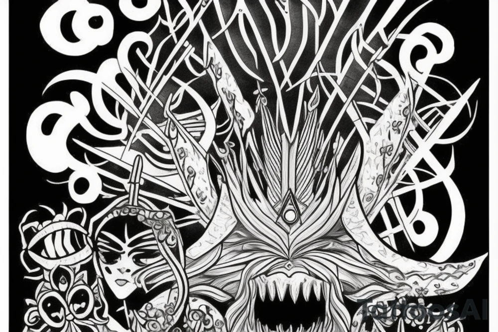 goriila crown trident tattoo idea